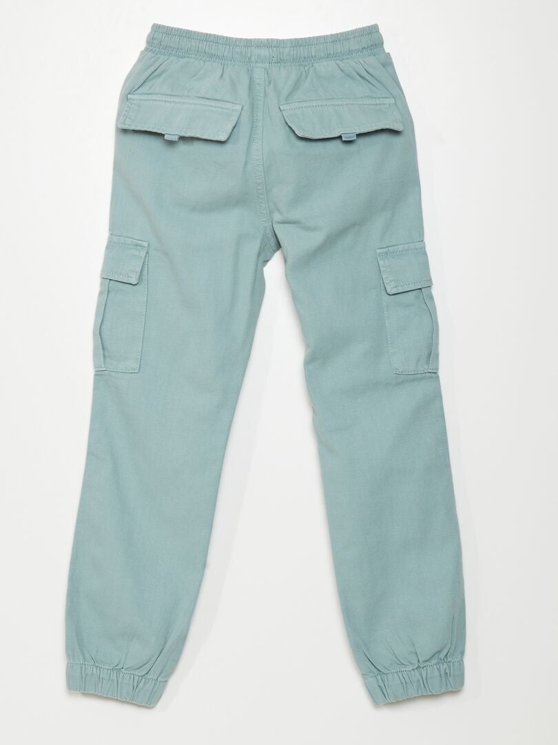Broek met elastische tailleband en zakken - blauw