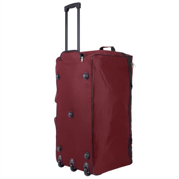 Monzana XXL Red Travel Bag with Wheels, Trolley, 160L, Sports Bag, Telescopic Handle, 3 Lockable Wheels