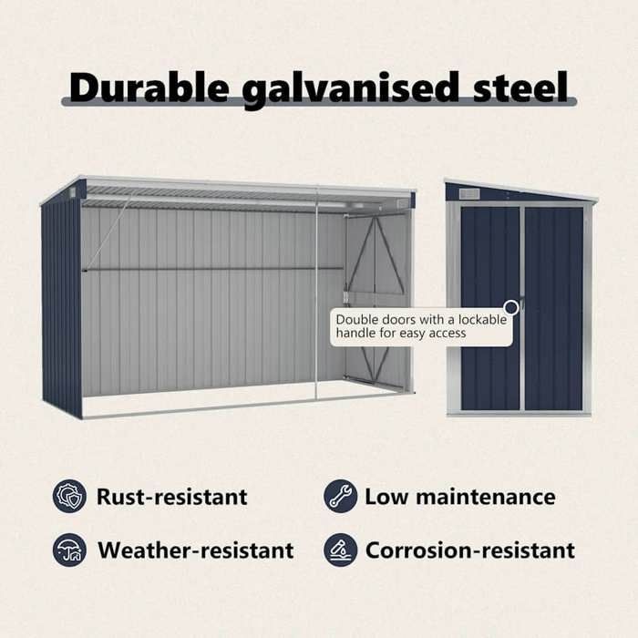 (63269)Cabane/abris de jardin CHIC,Abri de jardin mural Anthracite 118x288x178 cm Acier FR