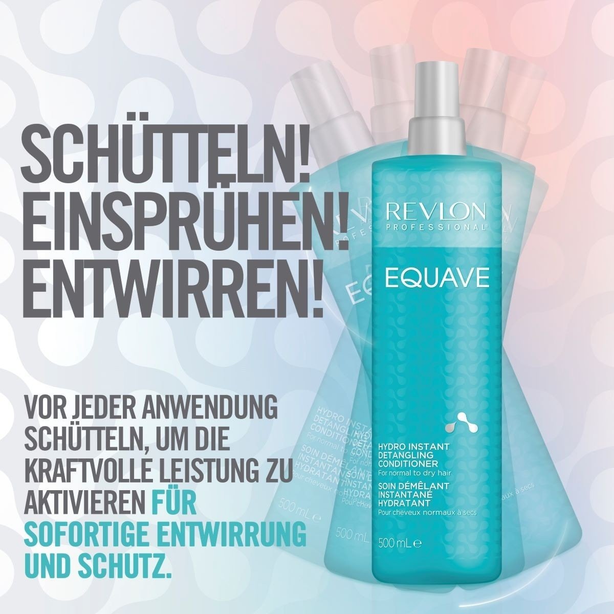 Revlon Professional Equave Hydro Instant Detangling kondicionieris nenoskalojamiem matiem, 500 ml