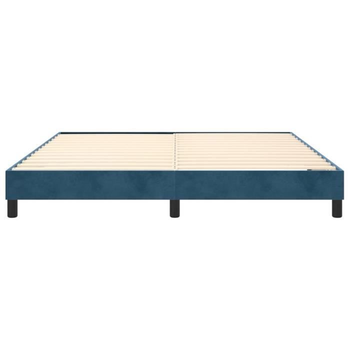 Rete a molle FAFEICY - 160x200 cm - Velluto blu scuro - 2 posti - Gambe incluse