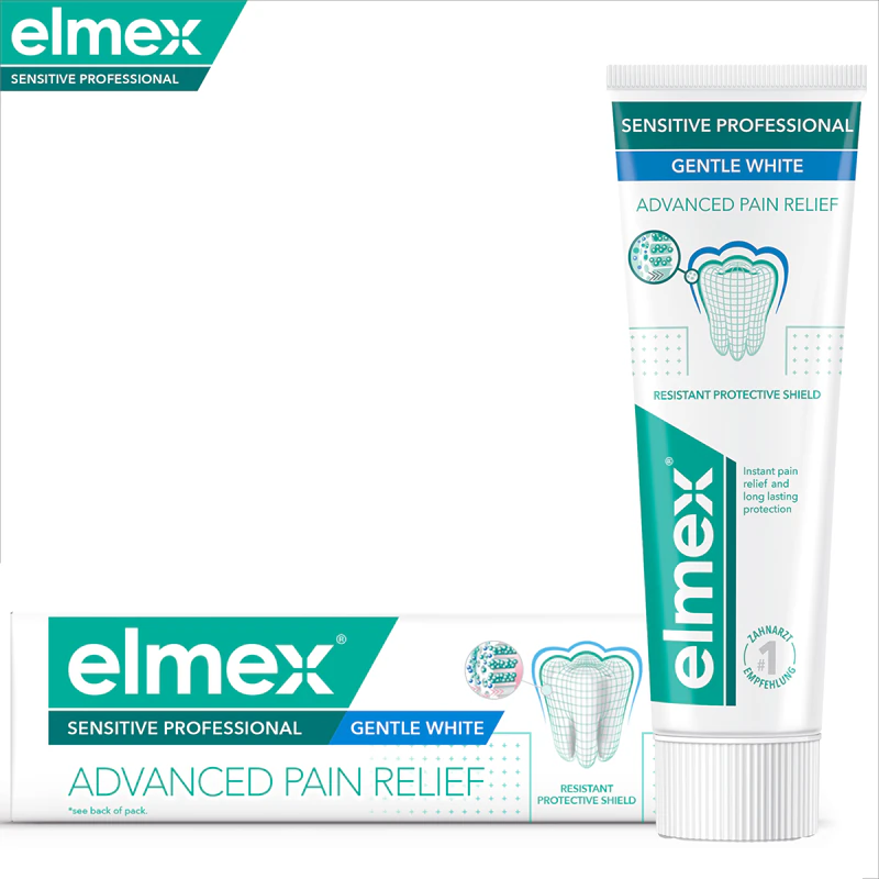Elmex Sensitive Professional Gentle Whitening -valkaiseva hammastahna herkille hampaille.