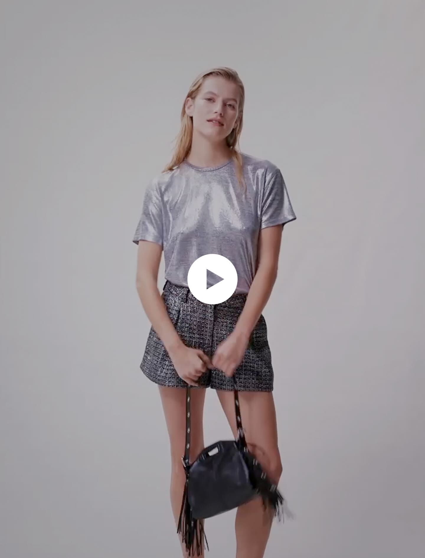 Lamé T-shirt - Zilver