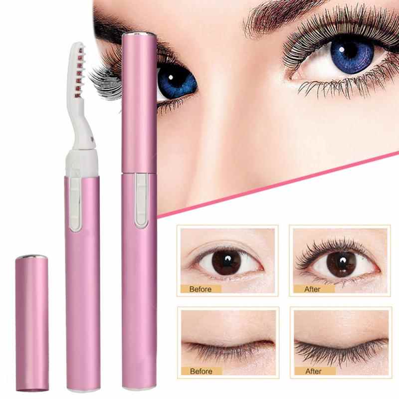 Rizador de pestañas eléctrico portátil con calefacción, rizador de pestañas de larga duración, kit de maquillaje para rizar pestañas para mujer, cosmético para ojos, Dropshipping