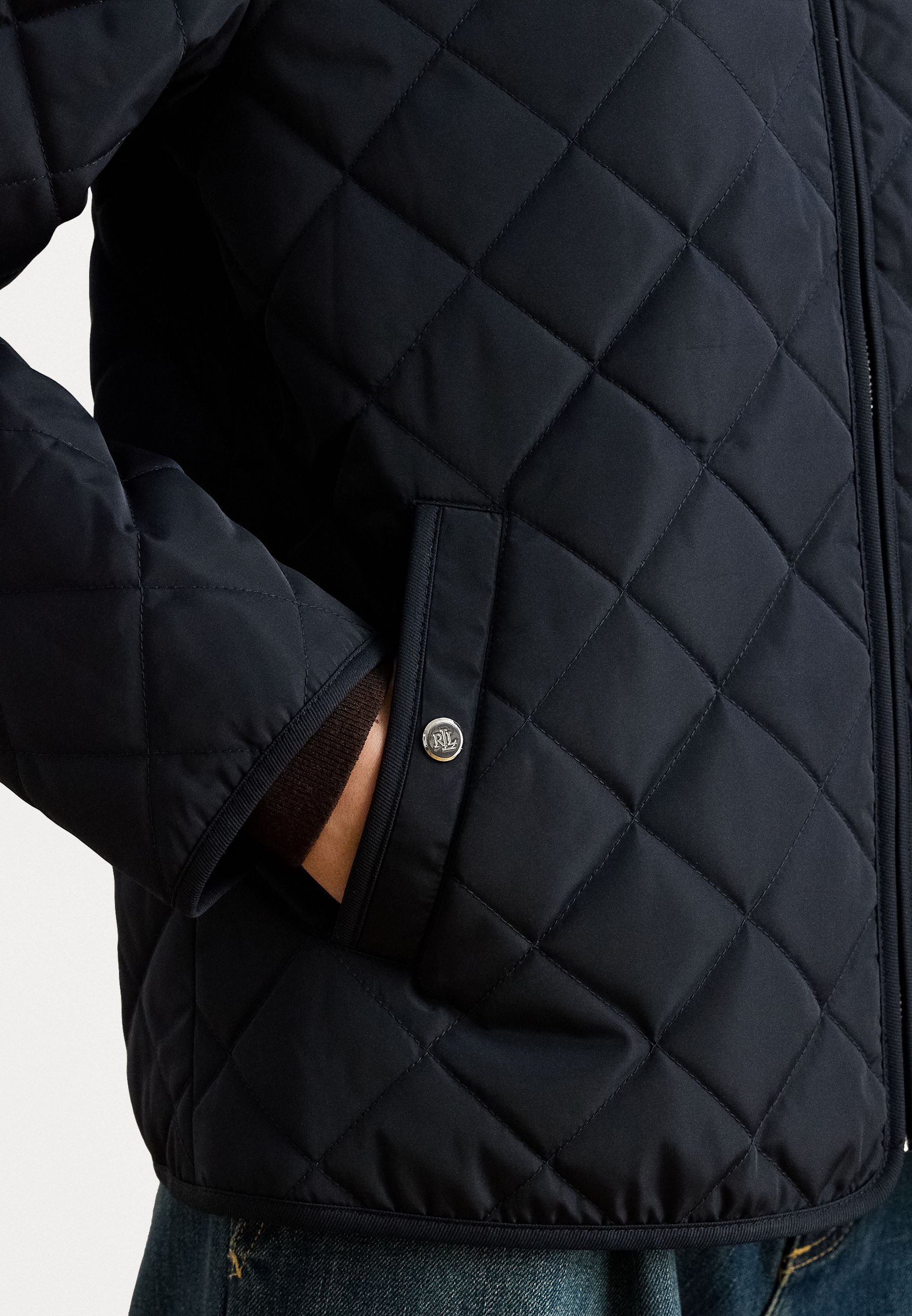 Lauren Ralph Lauren Petite CREST PATCH DIAMOND QUILTED JACKET - Helle Jacke - Dunkelblau