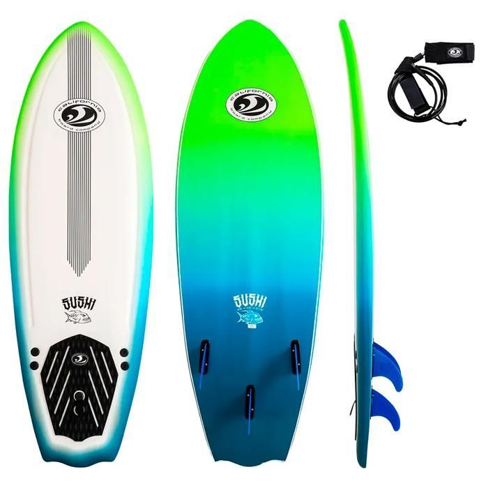 Prancha de surf - CBC - Sushi Fish 58 - Macia - Vermelha/Branca/Azul