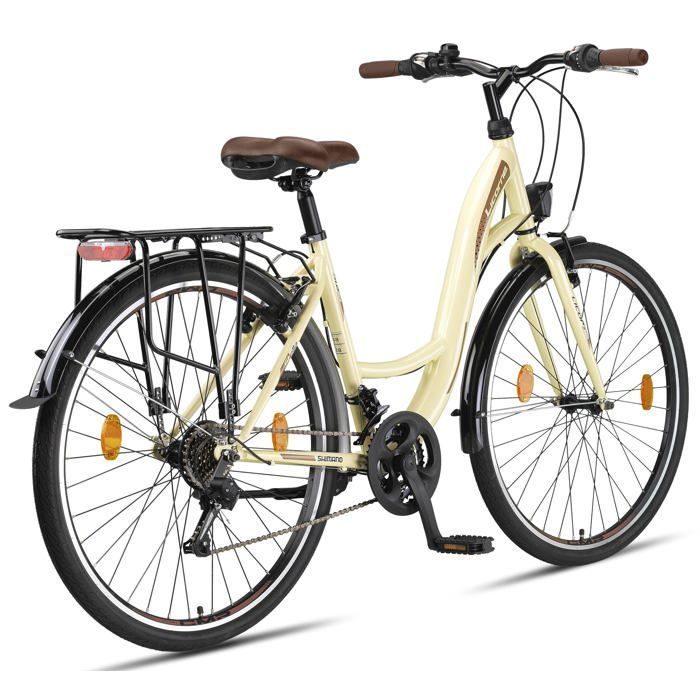 Licorne Bike Stella Premium City Bike 24,26 et 28 pouces – Vélo hollandais, Garçon [Beige, 28]