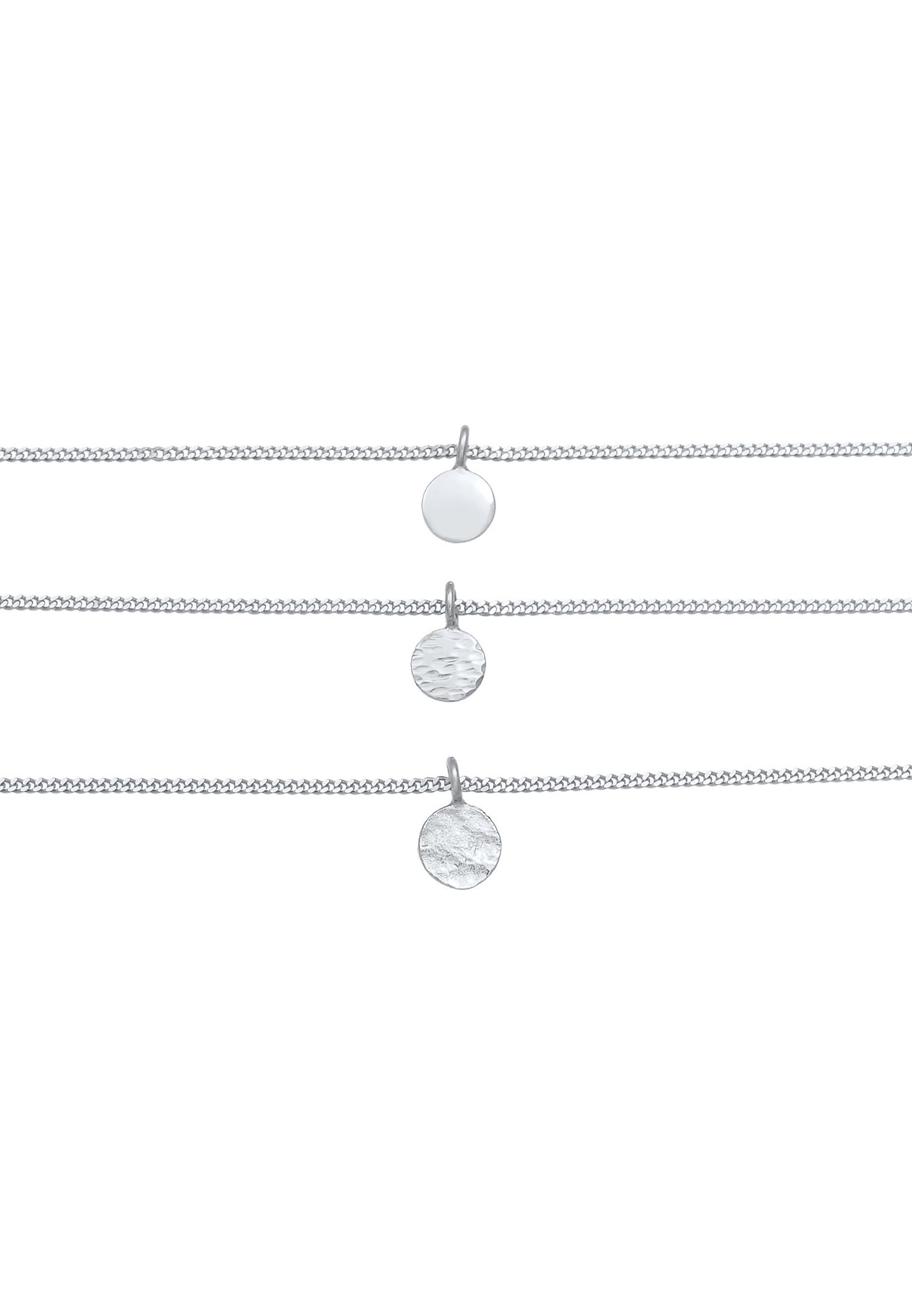 Elli Femmes Choker Layer Three Row Plate Boho Trend Blogger en argent sterling 925