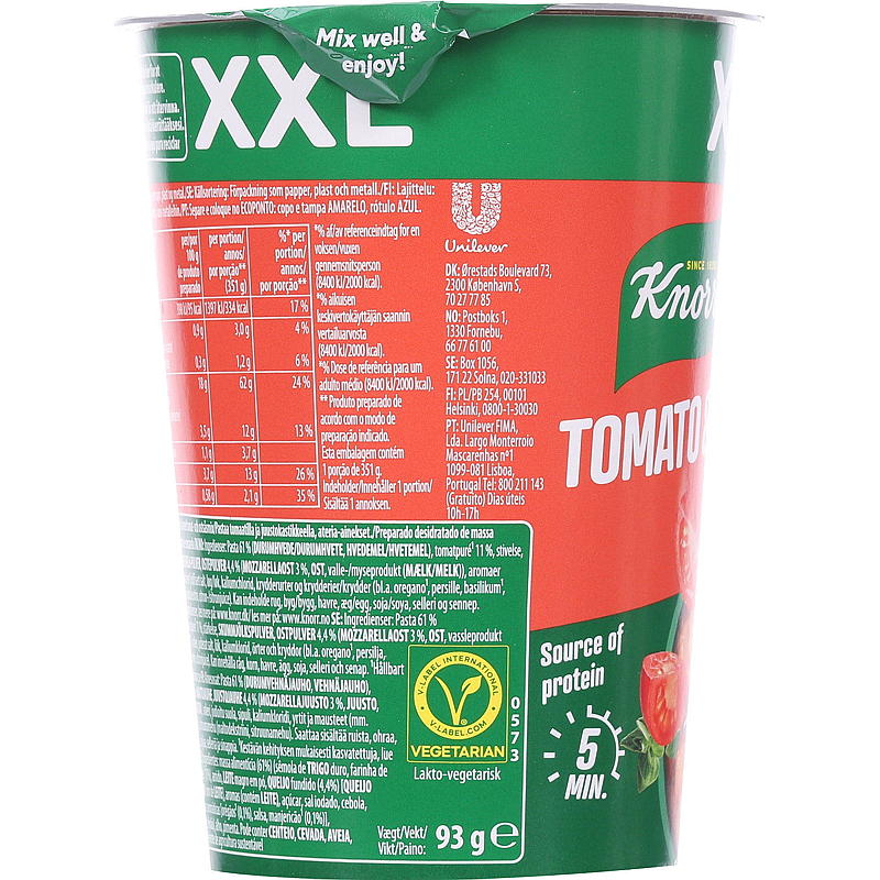 Knorr Tomaten & Mozzarella, große Snackdose 93 g