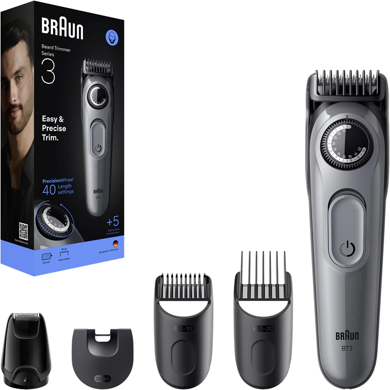Aparador de barba Braun Series 3 BT3560 com 5 acessórios de estilização