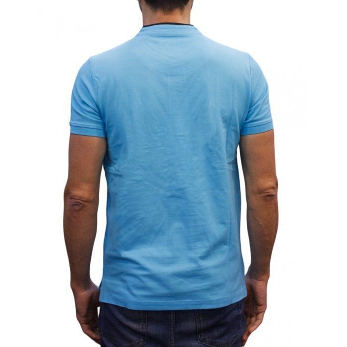 Cerruti 1881 Men's Short-Sleeve Mandarin Collar Polo Shirt, New Firenza Light Blue