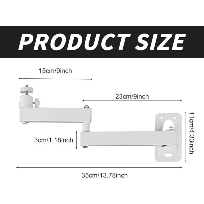 Soporte de techo plegable para proyector, soporte de techo ajustable con rotación de 360° para proyector, soporte de pared para estante de proyector