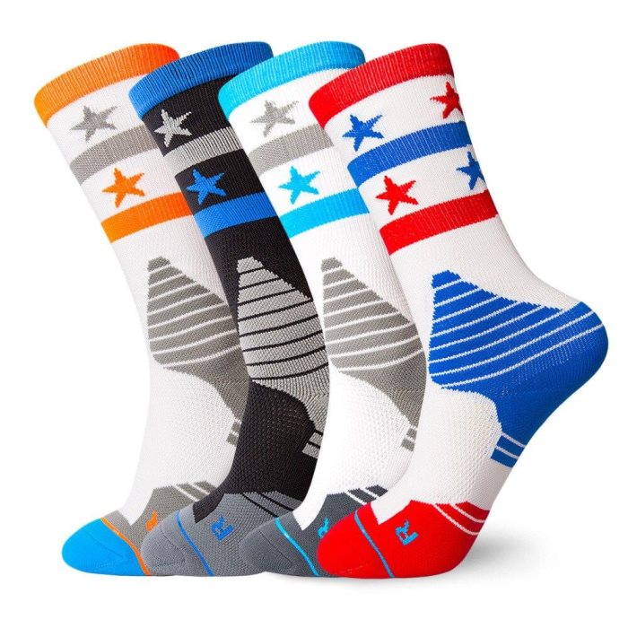 Chaussettes de sport respirantes pour vélo, course à pied, football et basketball, pour hommes et femmes. Coton de qualité.