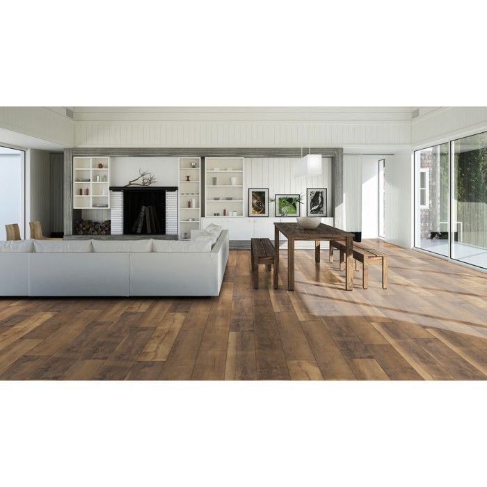 Suelo laminado con efecto parquet – 10 mm – caja de 7 lamas – 1,76 m² – EH River 10 K412 PURE+ DOUBLOON OAK FORESTEA Dimensiones: 1288