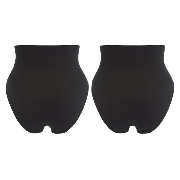 Ženske hlačke Kruidvat Cotton Shape Highleg črne, velikost XL, 2 kosa