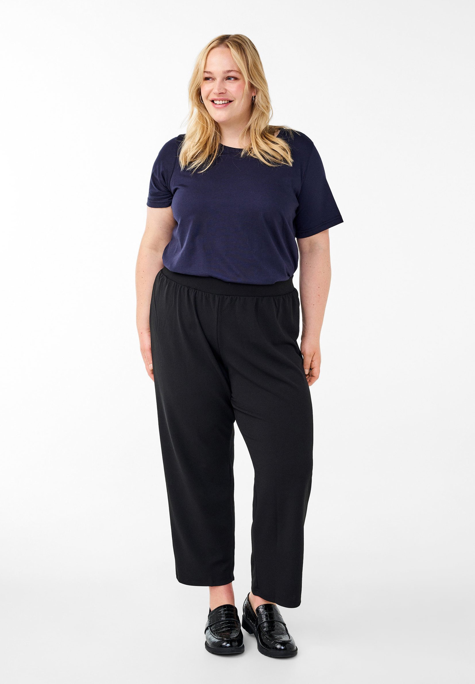Pantalon Zizzi FLASH - Coupe droite - Noir