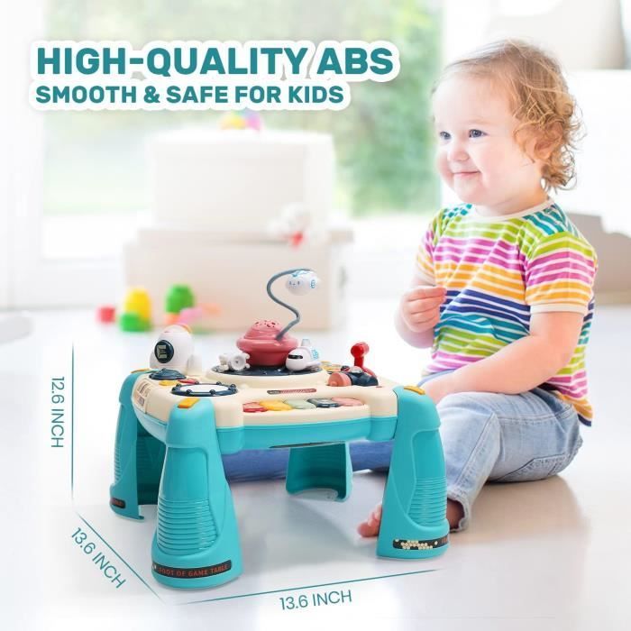 Table d'activités pour bébé 10 en 1 - ZGEER - Jouet d'éveil musical - Blanc - A partir de 12 mois