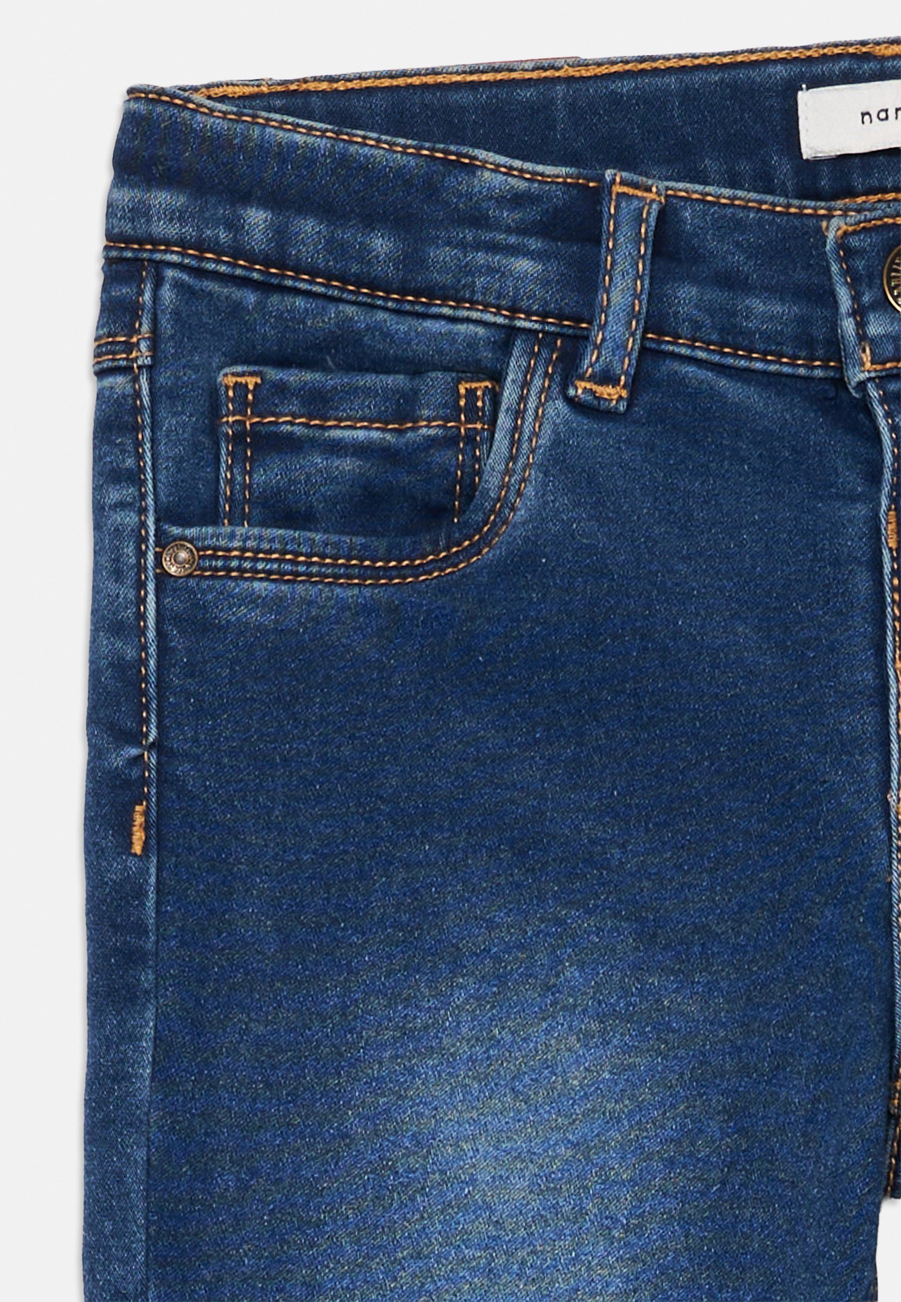 Noem het NMFSALLI FLEECE - Rechte jeans - donkerblauwe denim