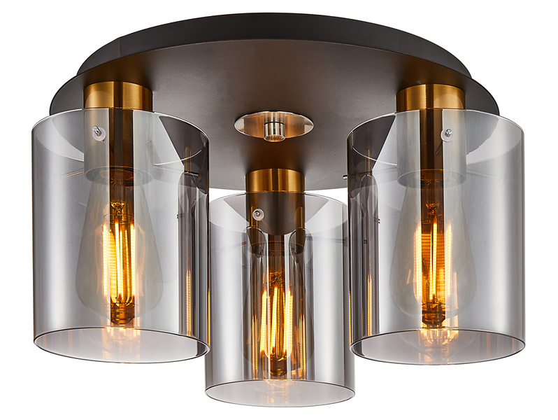 Lampa sufitowa Sardo 3-punktowa stalowa czarno-złota