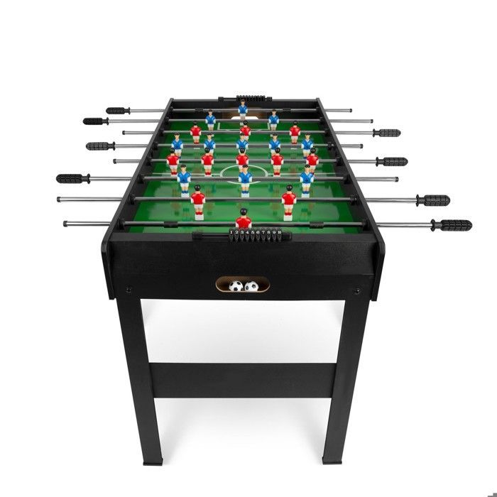 Tafelvoetbaltafel - JANSHOP - 118x61x79 cm - Zwart - NS-805 - Duurzame figuren - Rubberen stootranden