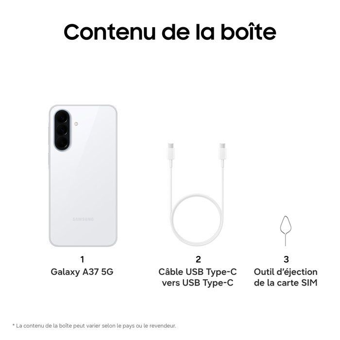 SAMSUNG Galaxy A37 5G AI Smartphone 128 GB White - French version