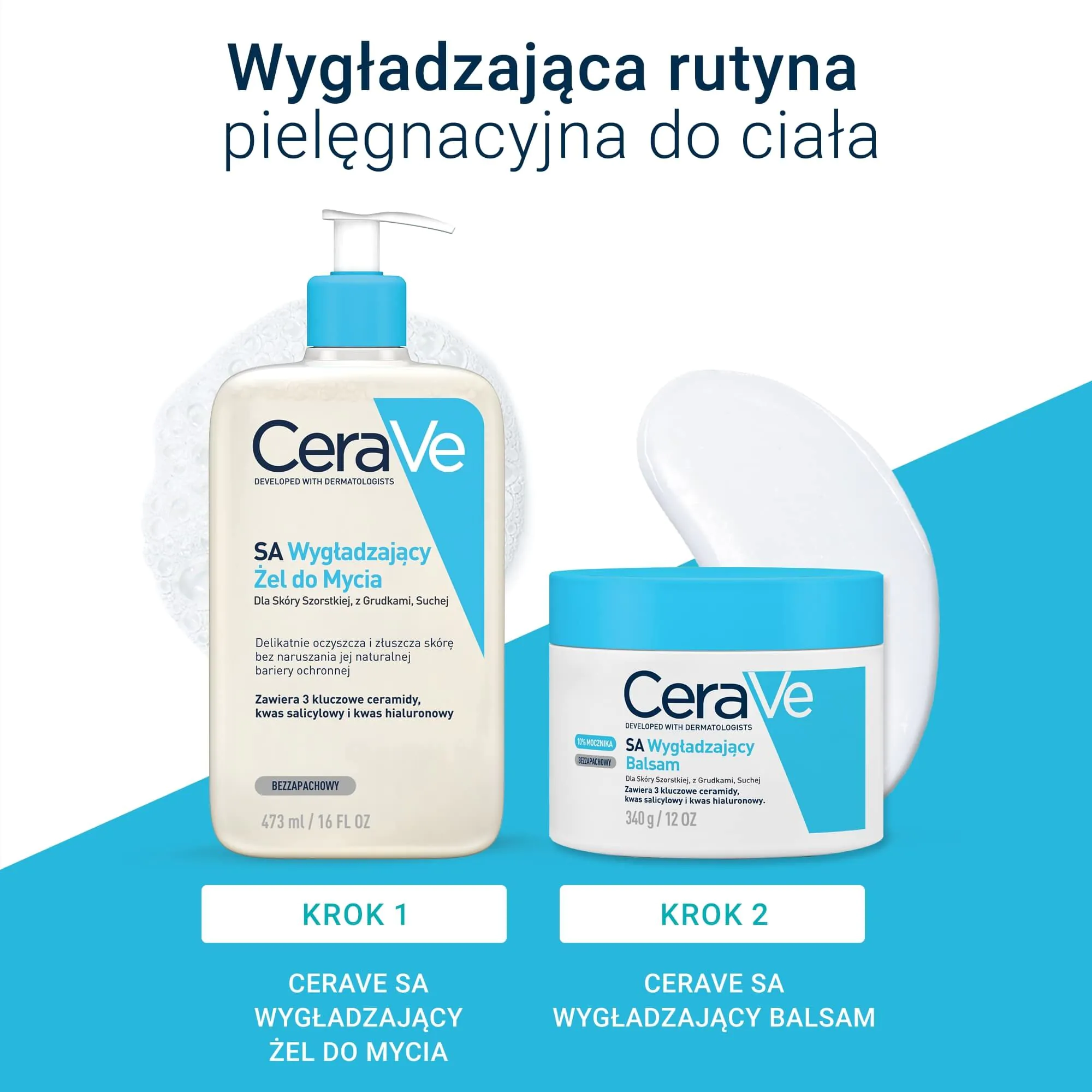 CeraVe SA Wygładzający żel do mycia do skóry szorstkiej, z grudkami, suchej