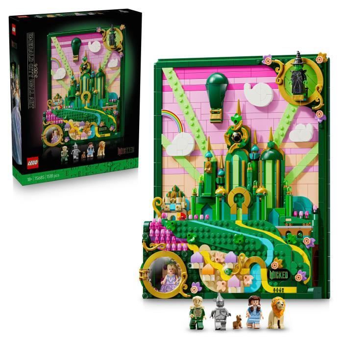 LEGO Wicked 75685 Tableau d’Emerald City - Set de Construction 3D pour Adulte - Maquette