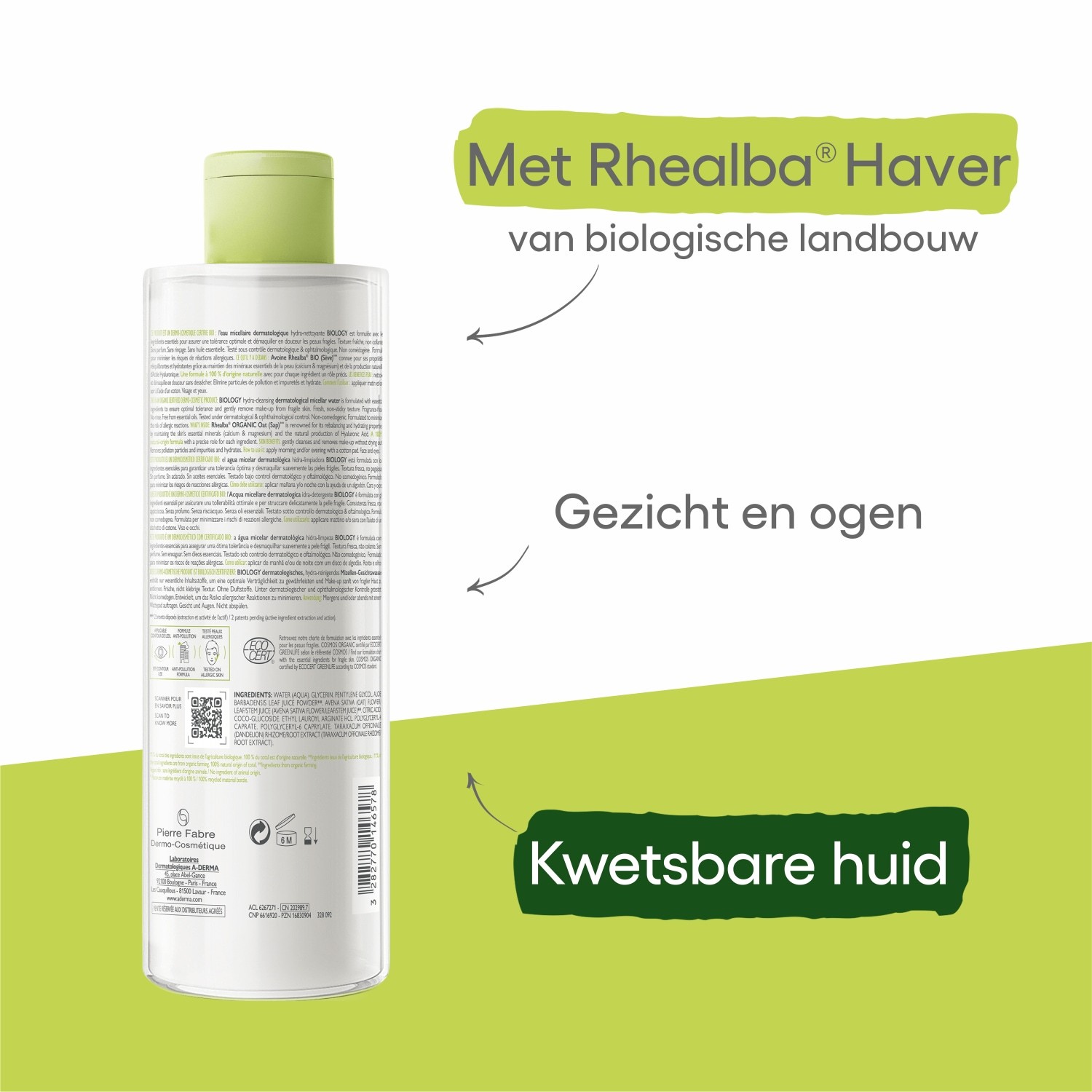 A-DERMA micelārais ūdens – dermatoloģiskais micelārais ūdens – 400 ml
