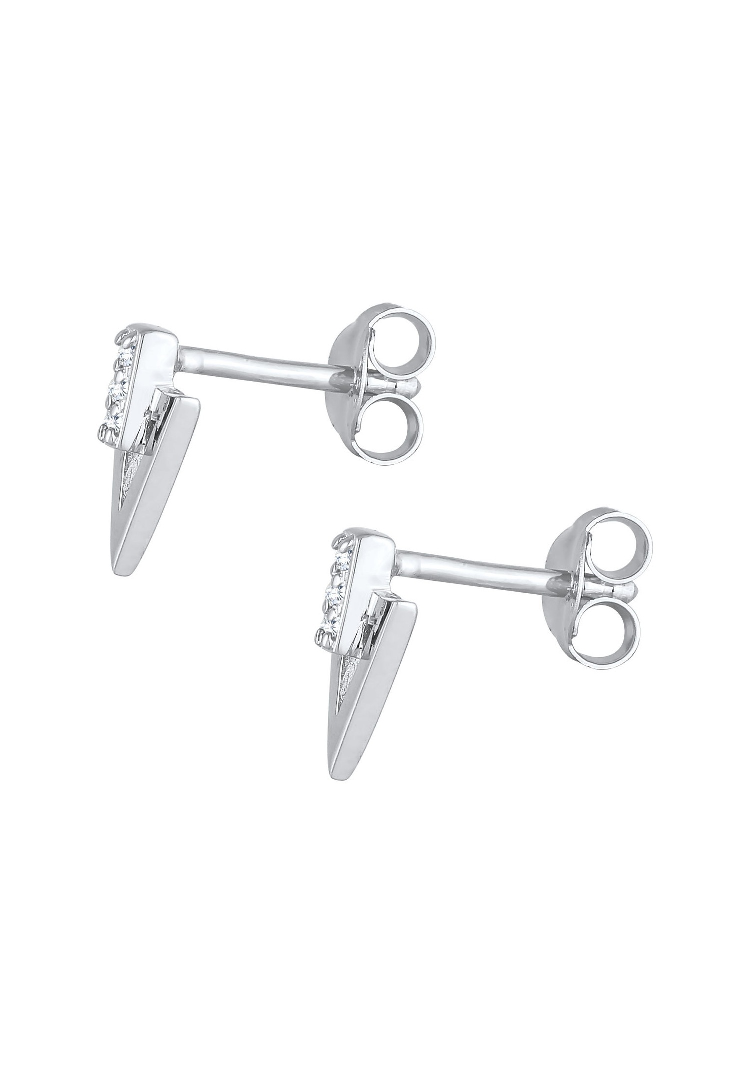 Elli Boucles d'oreilles pour femmes - Triangle classique avec pierres de zirconium en argent sterling 925 plaqué or