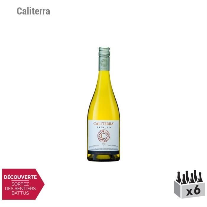 Chili Tributo Chardonnay Blanco 2015 - Caja de 6 x 75cl - Caliterra - Vino Blanco - Origen: Chile - Variedad de Uva: Chardonnay