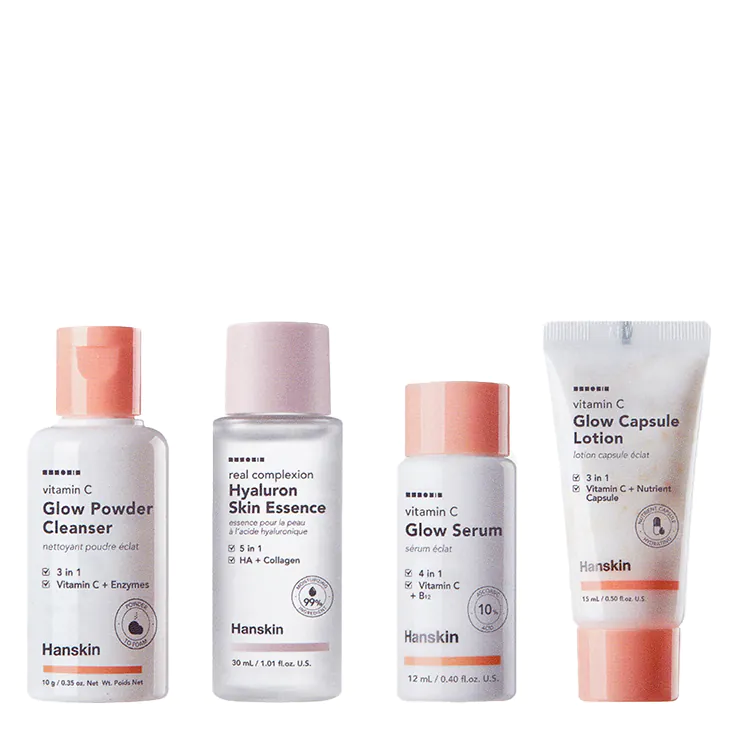 Hanskin Glow Skin Zestaw podróżny do pielęgnacji skóry, efekt rozświetlenia