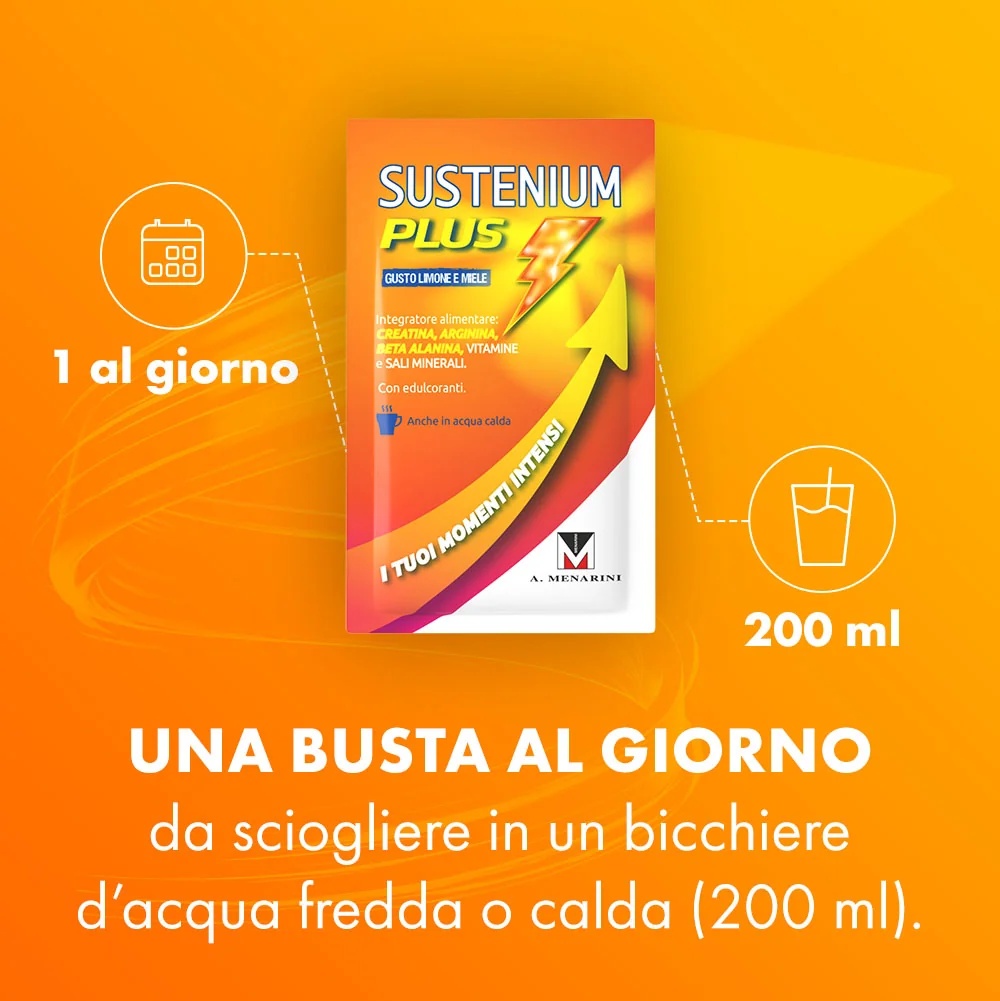 SUSTENIUM Sustenium Plus Citroen en Honing 22 zakjes Voedingssupplement voor fysieke en mentale energie