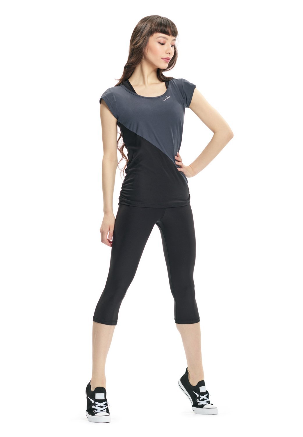 Winshape Functioneel Zacht en Licht Tanktop - Bedrukt T-shirt - antracietzwart
