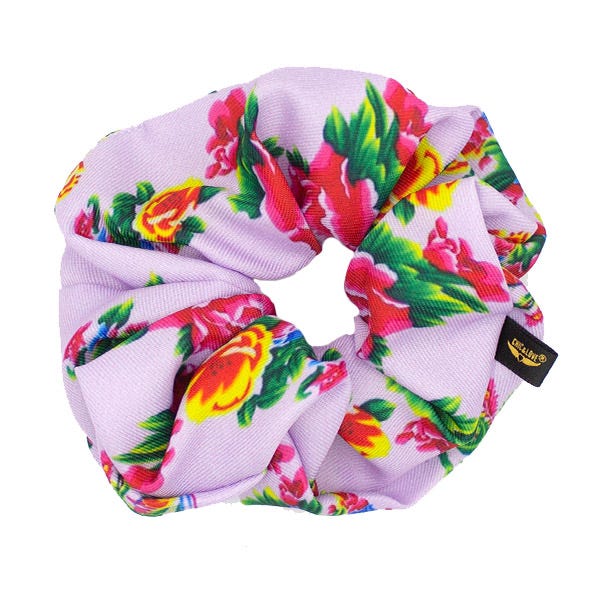 Blomsterlilla scrunchie | 1 stk.