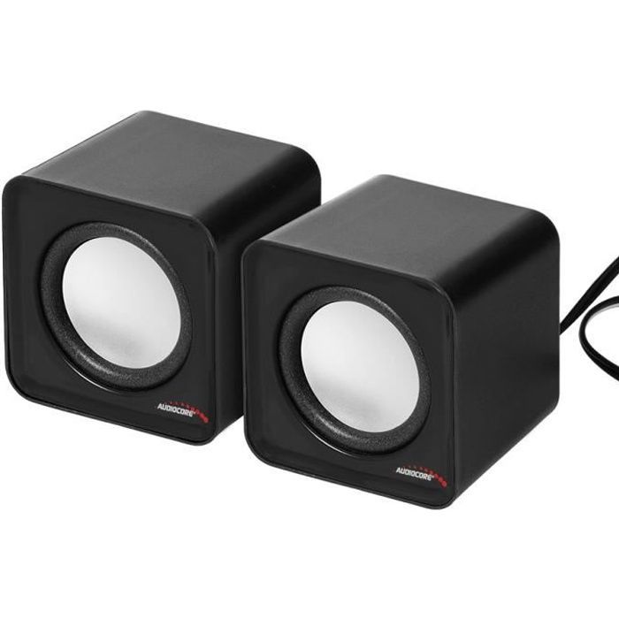 Enceinte Audiocore AC870B - Haut-parleurs d'ordinateur filaires 6W USB noir