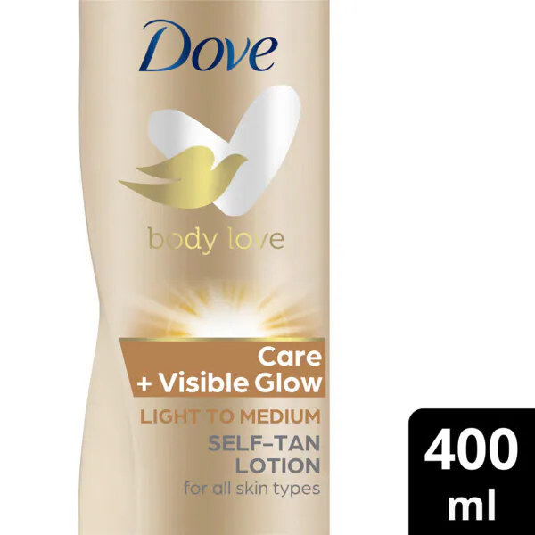 Loção autobronzeadora Dove Visibleglow para tons de pele claros a médios, 400ml