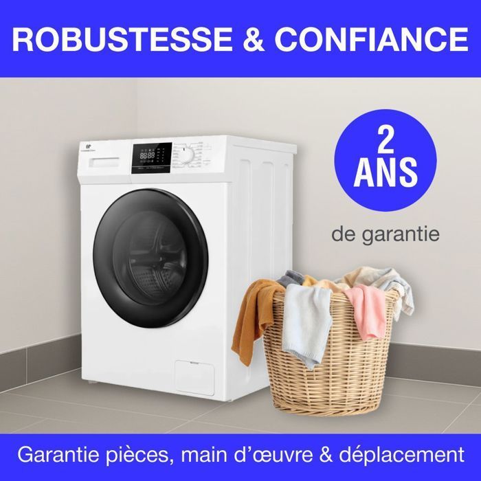 Lave-linge hublot - CONTINENTAL EDISON - CELL8140IW1 - 8kg - Moteur induction - 60 cm - 1400 trs/min - Blanc