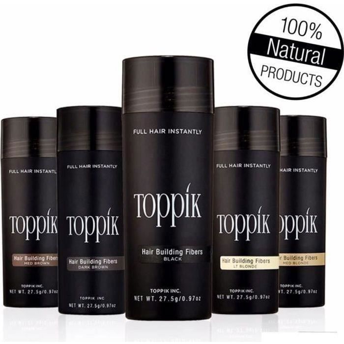 Polvo para dar volumen al cabello - Toppik - 27,5 g - Queratina - Negro - Volumen y densidad
