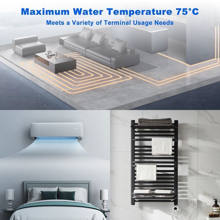 Smad 14kW Air/Water Heat Pump - Home System with WIFI - All-in-One, Quiet Indoors