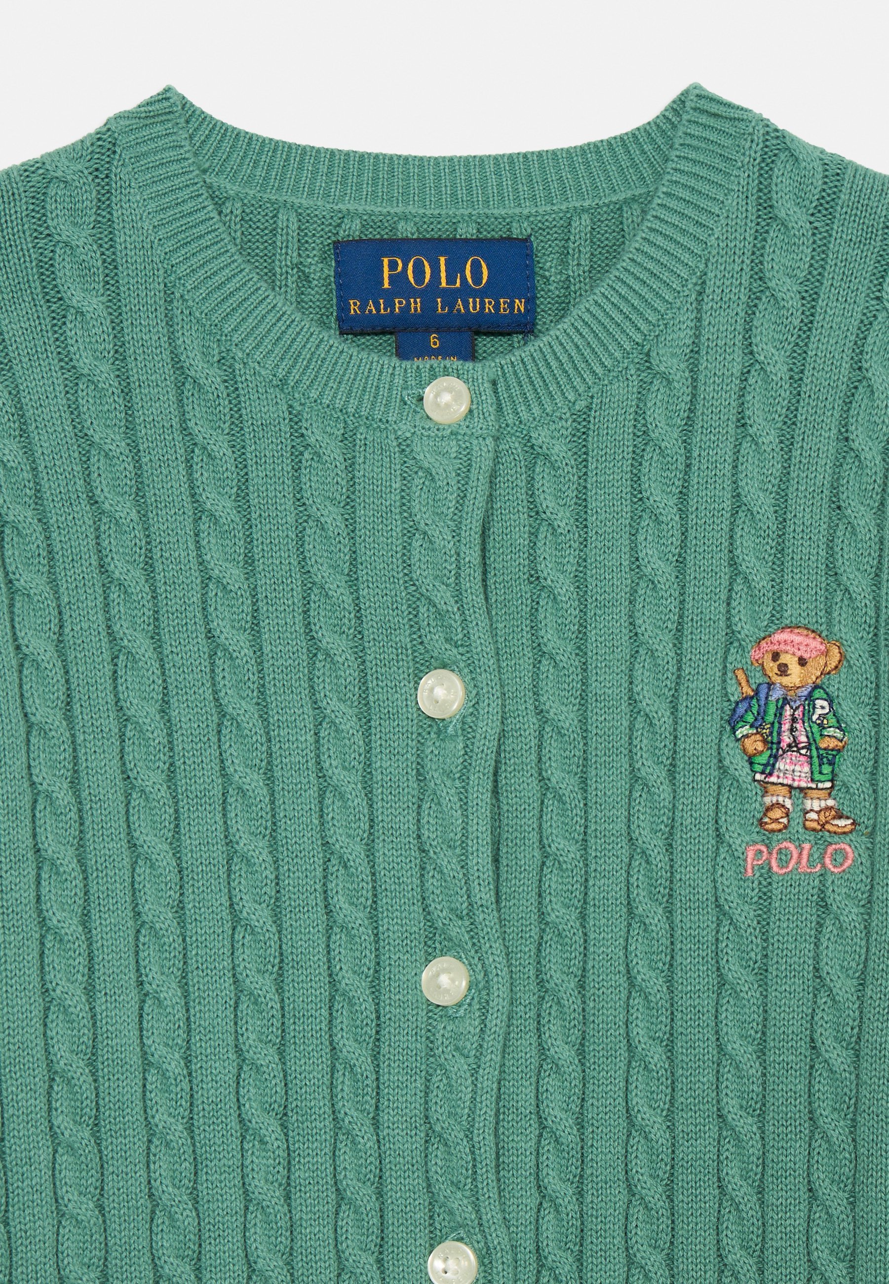 Polo Ralph Lauren Kinder-Minicablbär-Strickjacke - Strickjacke - Fairwaygrün