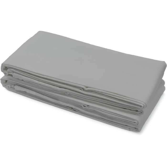 Sábana plana - HOME LINGE PASSION - microfibra de 82 g - 180 x 290 cm - Individual - Gris claro