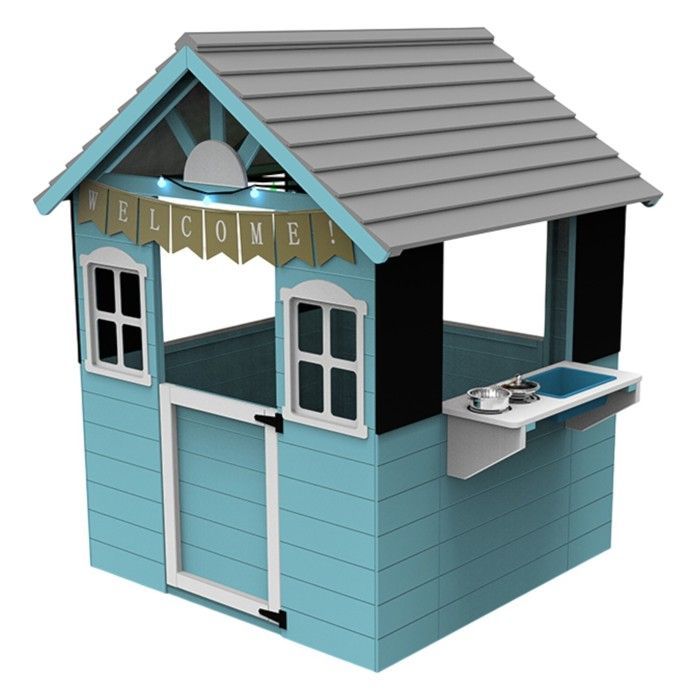 Casetta per bambini - GINGER HOME - Cucina integrata - Legno di abete - Spazio esterno 110×103×137,5 cm