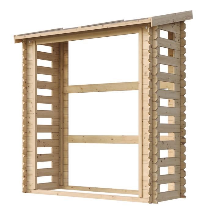 Abri à bûches -l86xL184xH200 cm/ 0.9 m2 - Abri De Stockage Du Bois et range bûches extérieur - TIMBELA M201