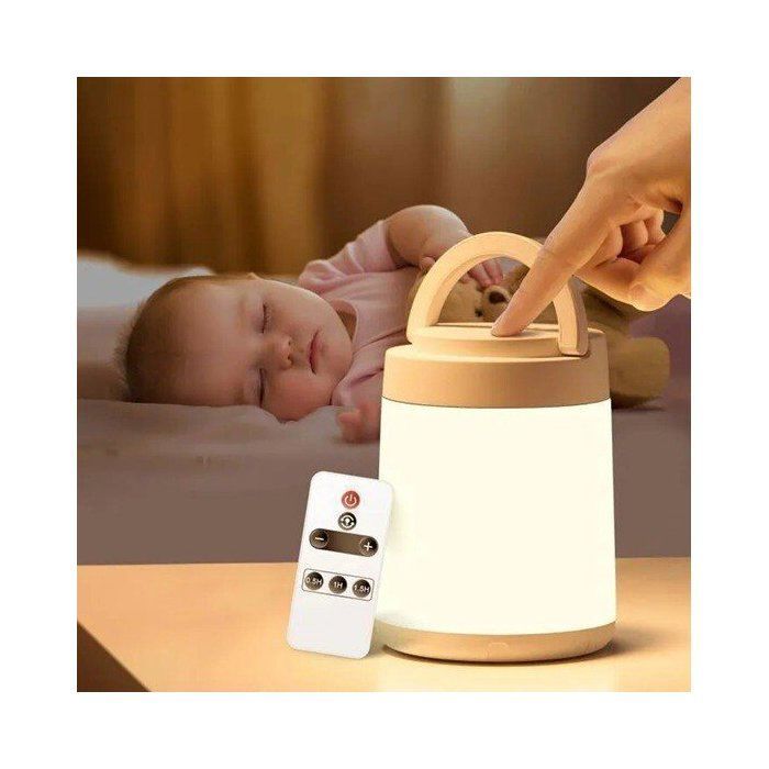 Luz nocturna para bebés, luz nocturna infantil, lámpara de mesilla multicolor para la habitación del bebé, luz nocturna LED con temporizador y control remoto [Y4]
