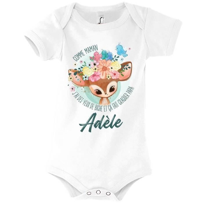 Adele | Babyrompertje met naam voor een meisje | Net als mama's grote ogen | Schattige babyoutfit voor pasgeborenen van 3-6 maanden