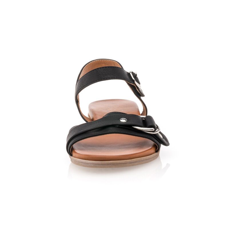 Svarta sandaler / skor med öppen tå för kvinnor