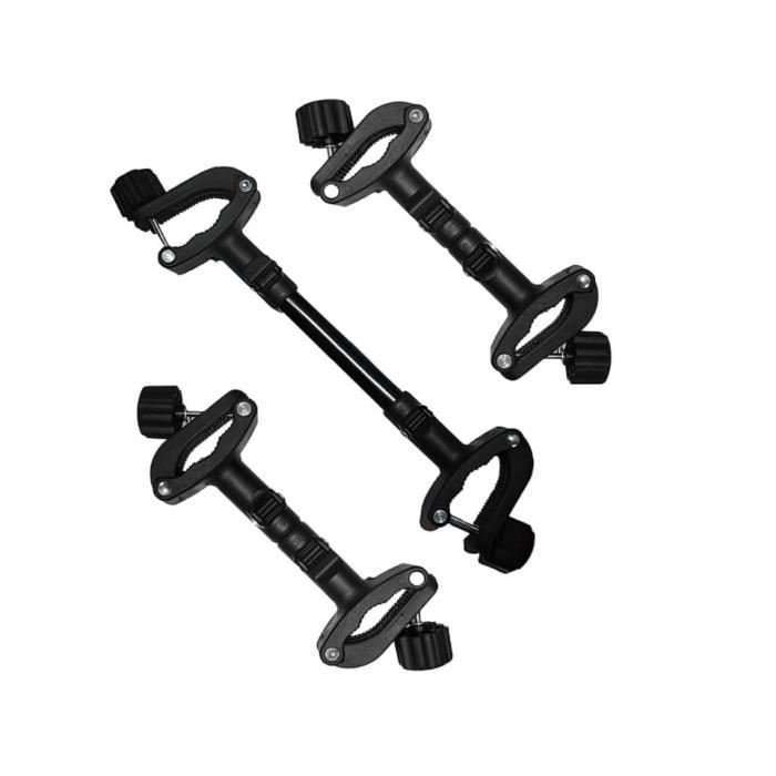 Universal connectors for twin baby strollers transform two single strollers into one double stroller.