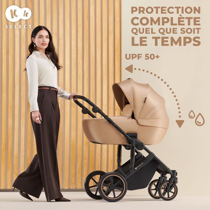 Kinderkraft PRIME2 2-in-1 Combination Stroller, Up to 22 kg, With Spacious Carrycot, Wide Adjustment Range, Grey