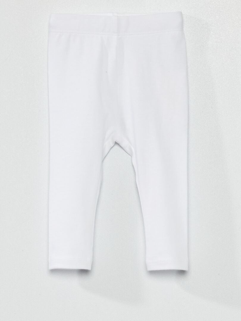 Leggings de punto jersey de color liso - Blanco