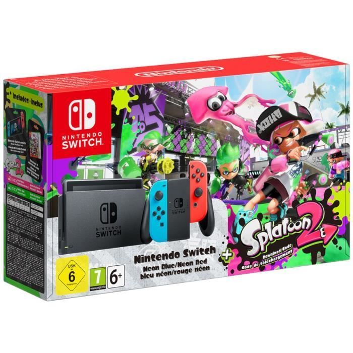 Nintendo Switch console • Neon Blue & Neon Red + Splatoon 2 (Code)
